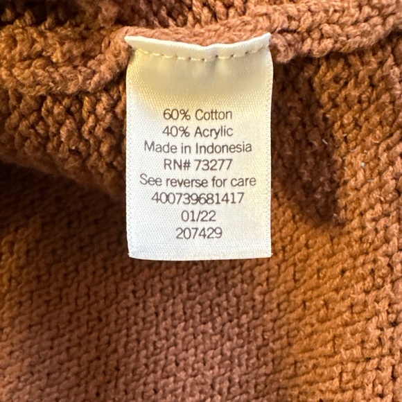 Sonoma Knit Sweater Women's Medium Brown Henley Earthy Clean Girl Cabin Rory - Picture 3 of 8
